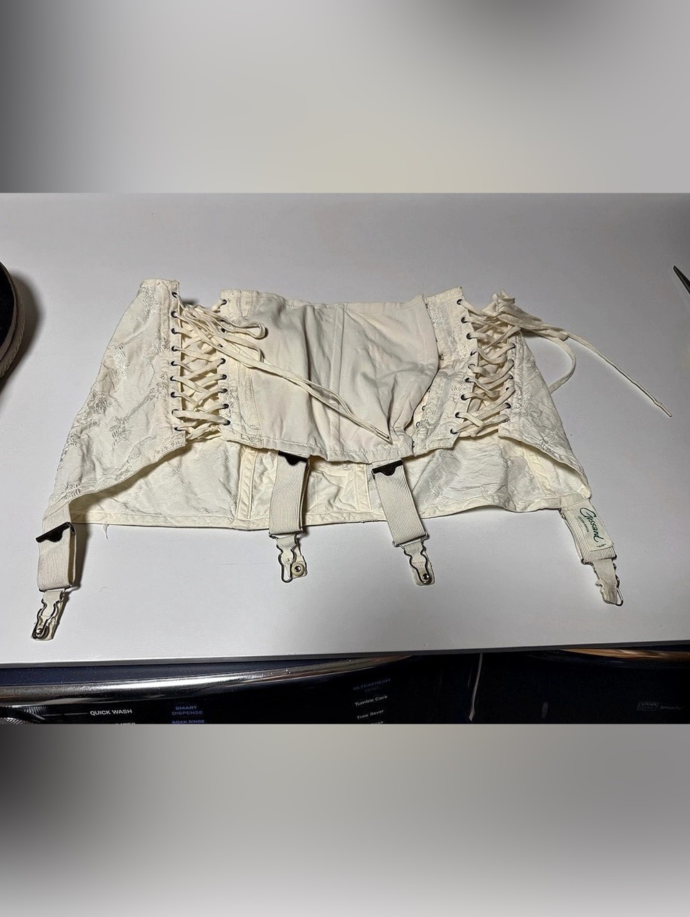 Antique/VTG Gossard Corset w/Hooks and Lace-Up Closure, Boned, Garters, 30” EUC